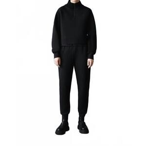NEW MACKAGE elvira relaxed-fit quarter-zip sweatshirt in black